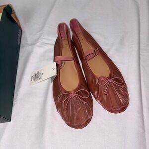A New Day rosa Ballet Flats Rose Pink Mesh Bow Size 10 new in box memory foam